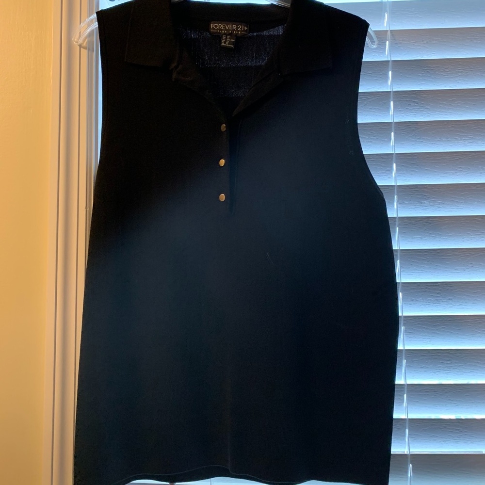 Black Collar Tank Top